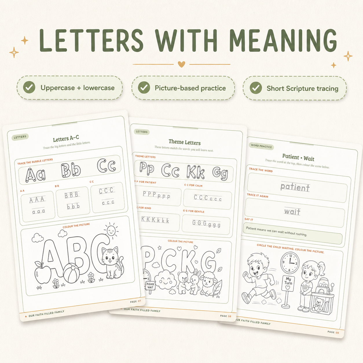 Little Hands Scripture-based letters and meaningful early-writing practice